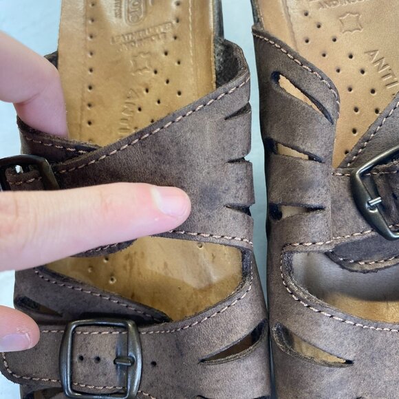 FLY FLOT Anatomic Womens Brown Leather Strappy Slides Sandals Size 42,ITALY - Picture 8 of 14